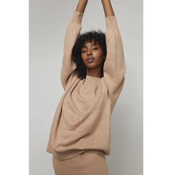 Lunya Cozy cotton silk pullover tranquil tan M sweater - Picture 3 of 8